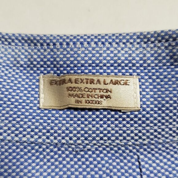 Peter Millar Nanoluxe Twill Shirt Size 2XL Button Up Long Sleeve Blue Mens - Picture 10 of 10